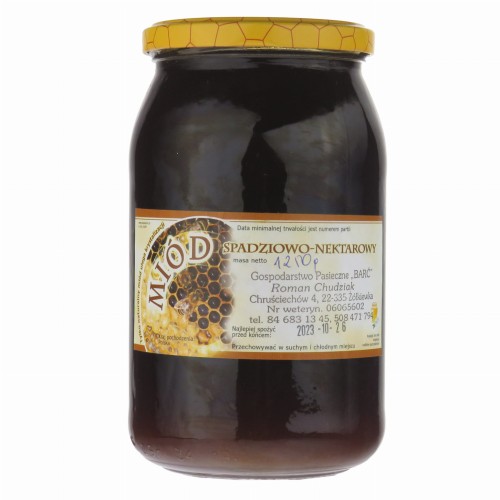 MIÓD SPADZIOWY 1250 g MIÓD Z ROZTOCZA.jpg